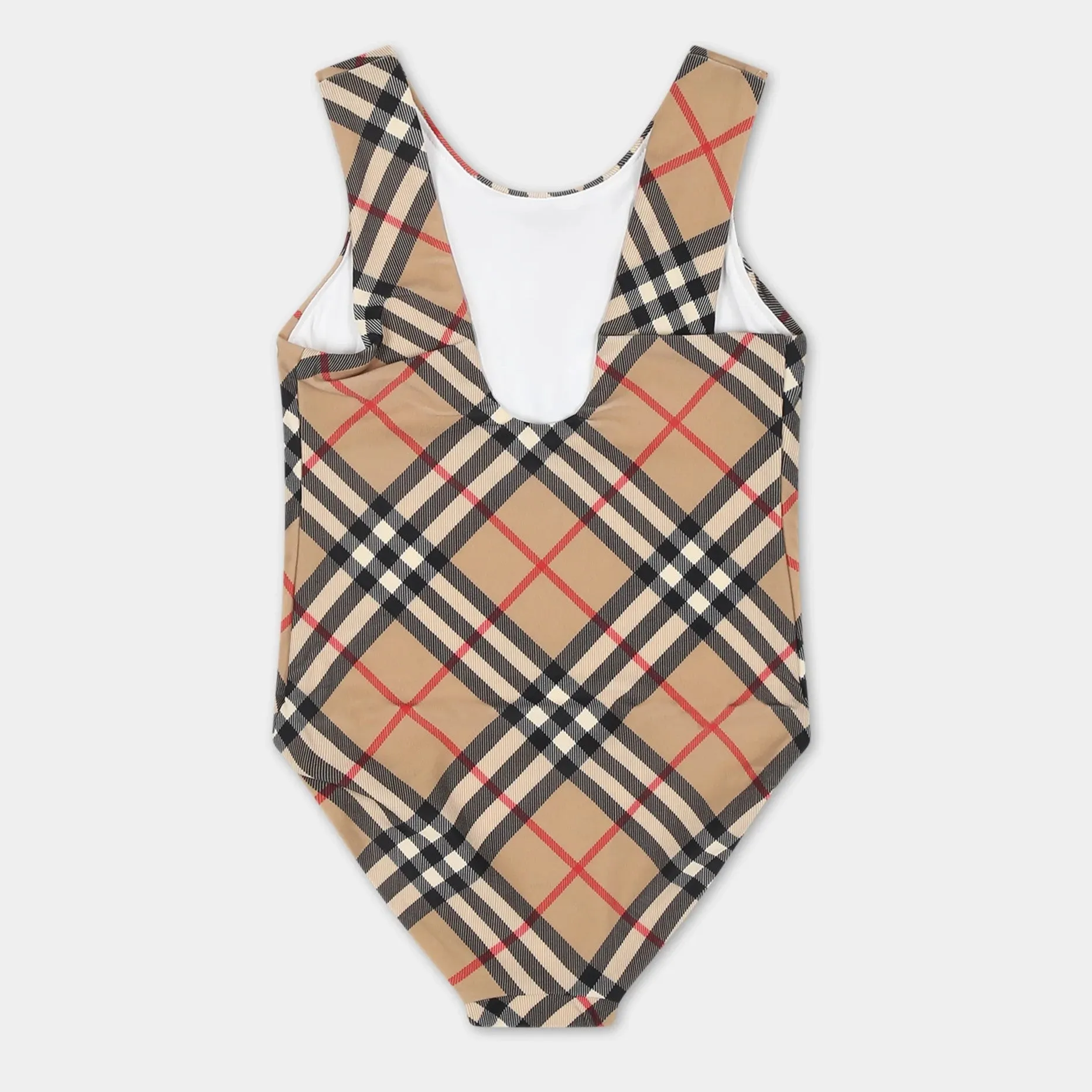 Beige Vintage Check Swimsuit