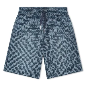 Blue 4G Print Shorts