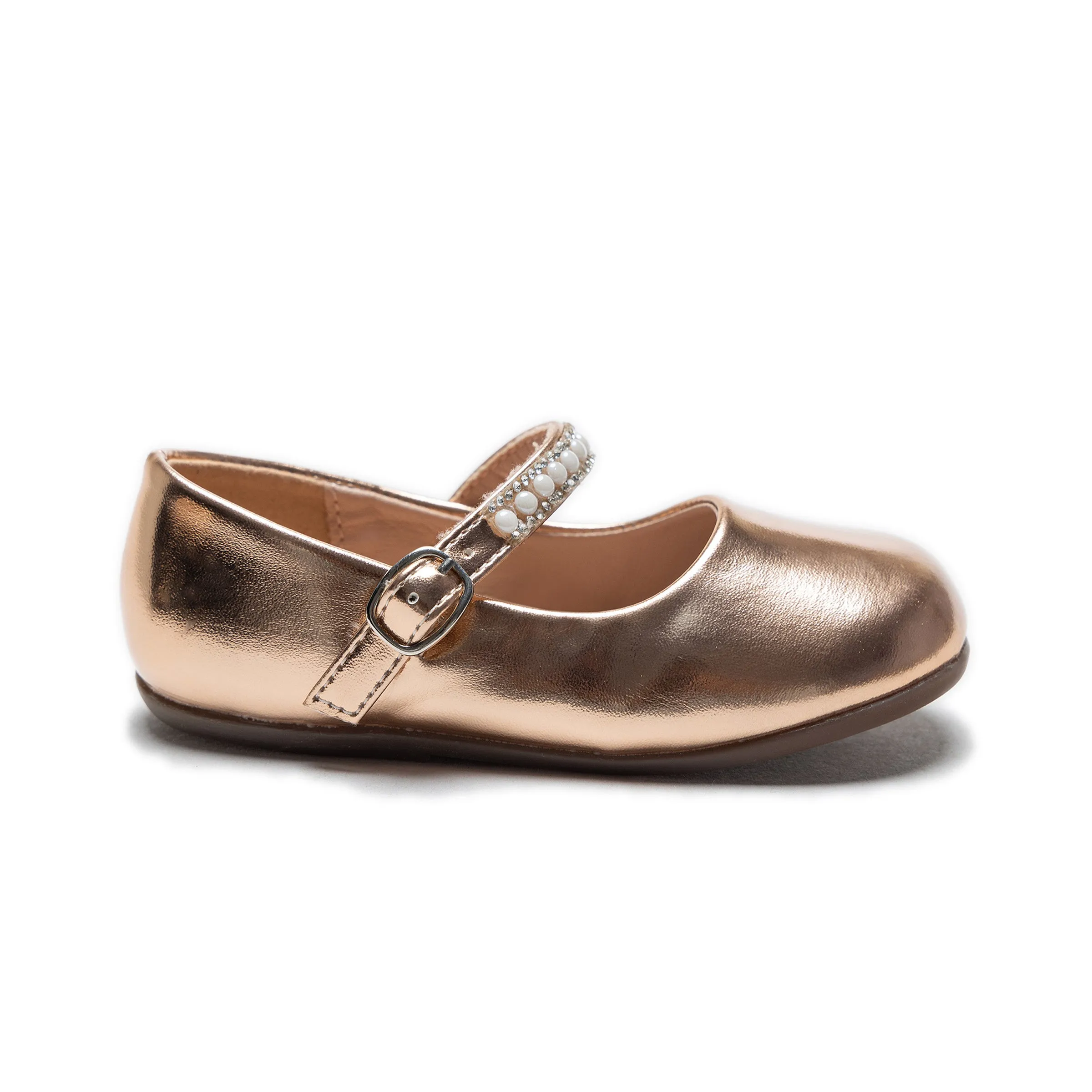 Champagne Margot Pearl Band Flats