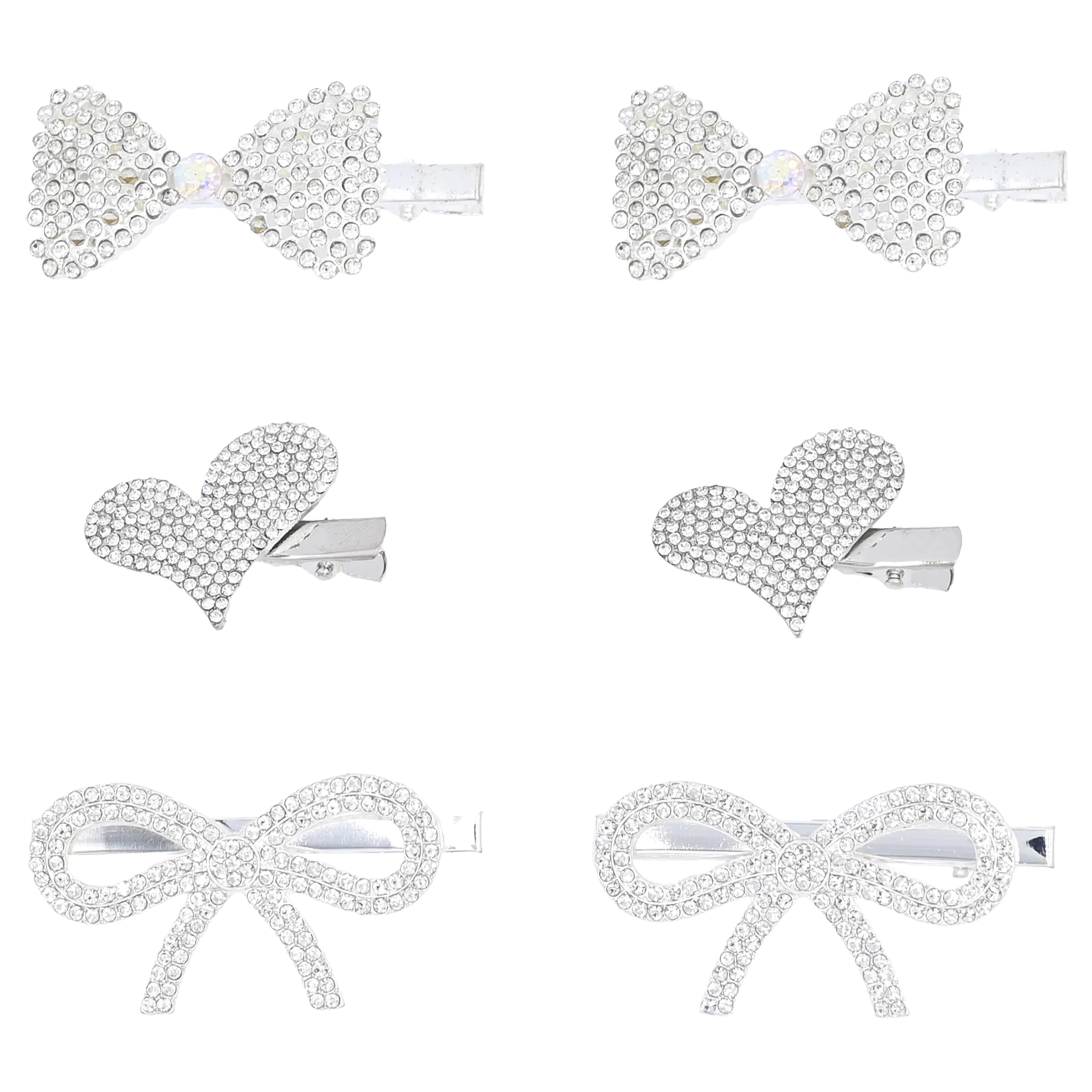 Crystal Bow, Heart, Butterfly Hair Clips