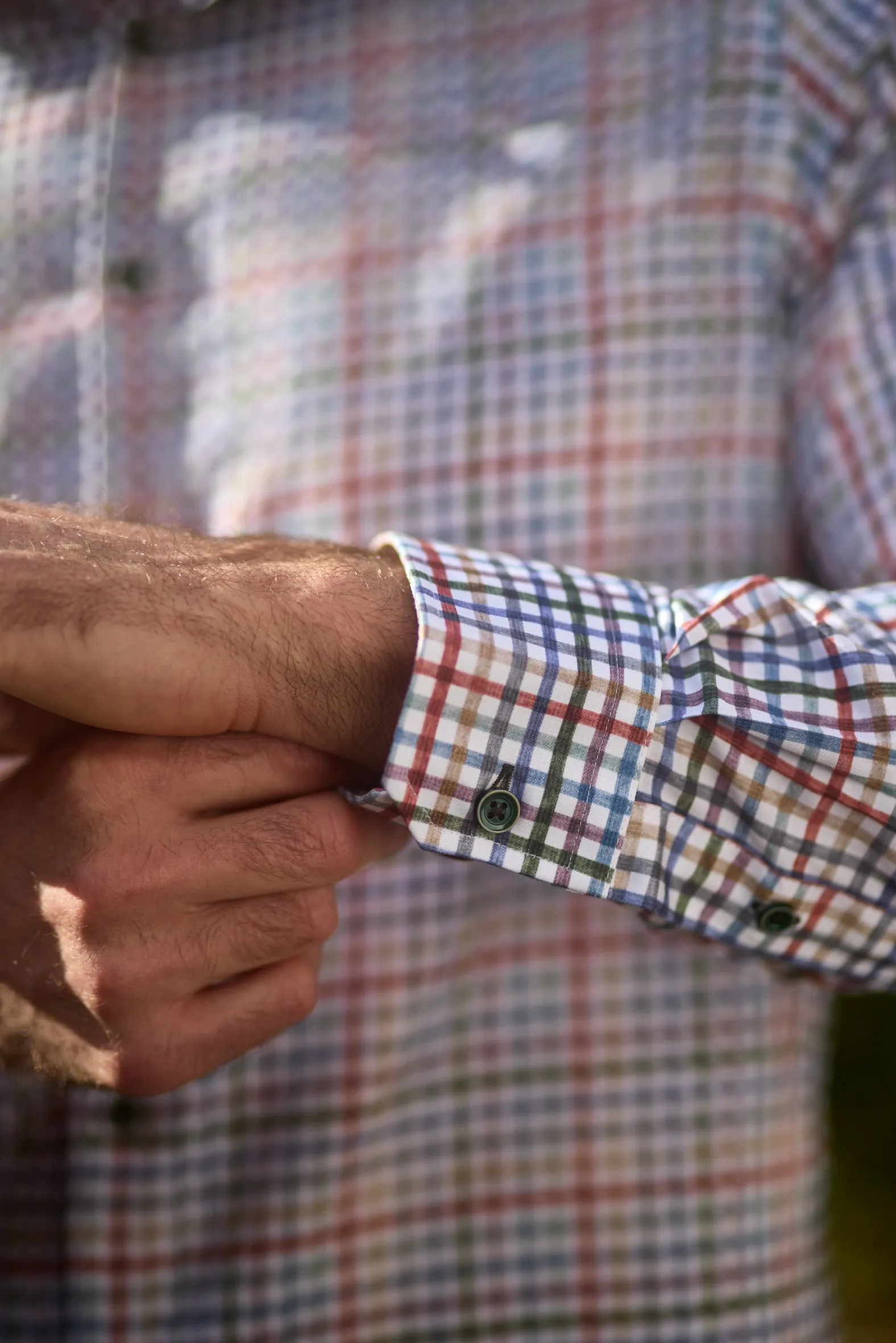 Gun Hill Mens Nomadic check shirt - Beige