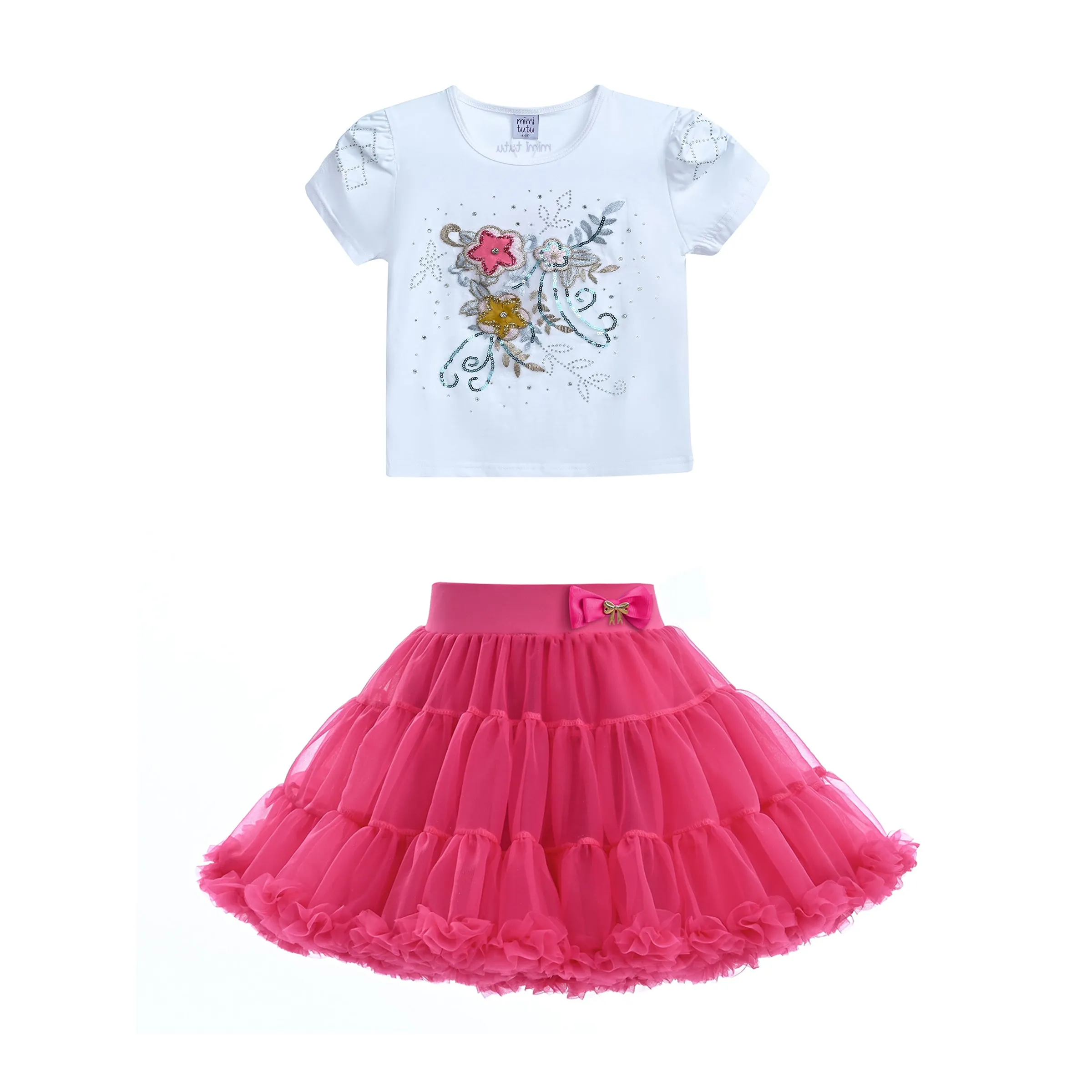 Multicolor Flora Flowers Skirt Outfit