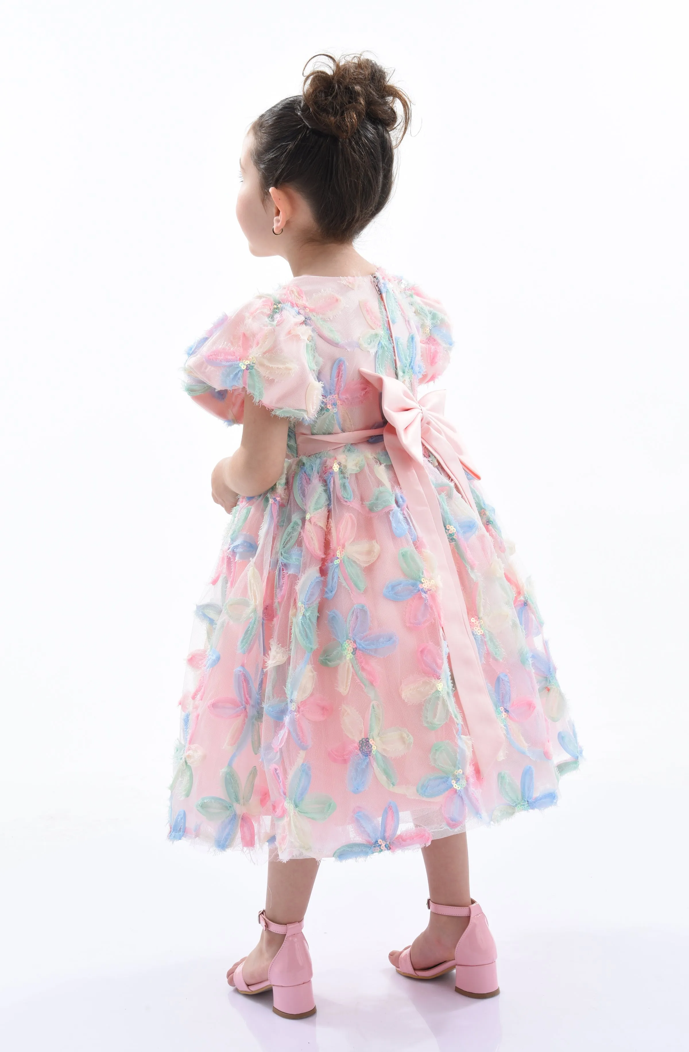 Peach Daisy Party Dress