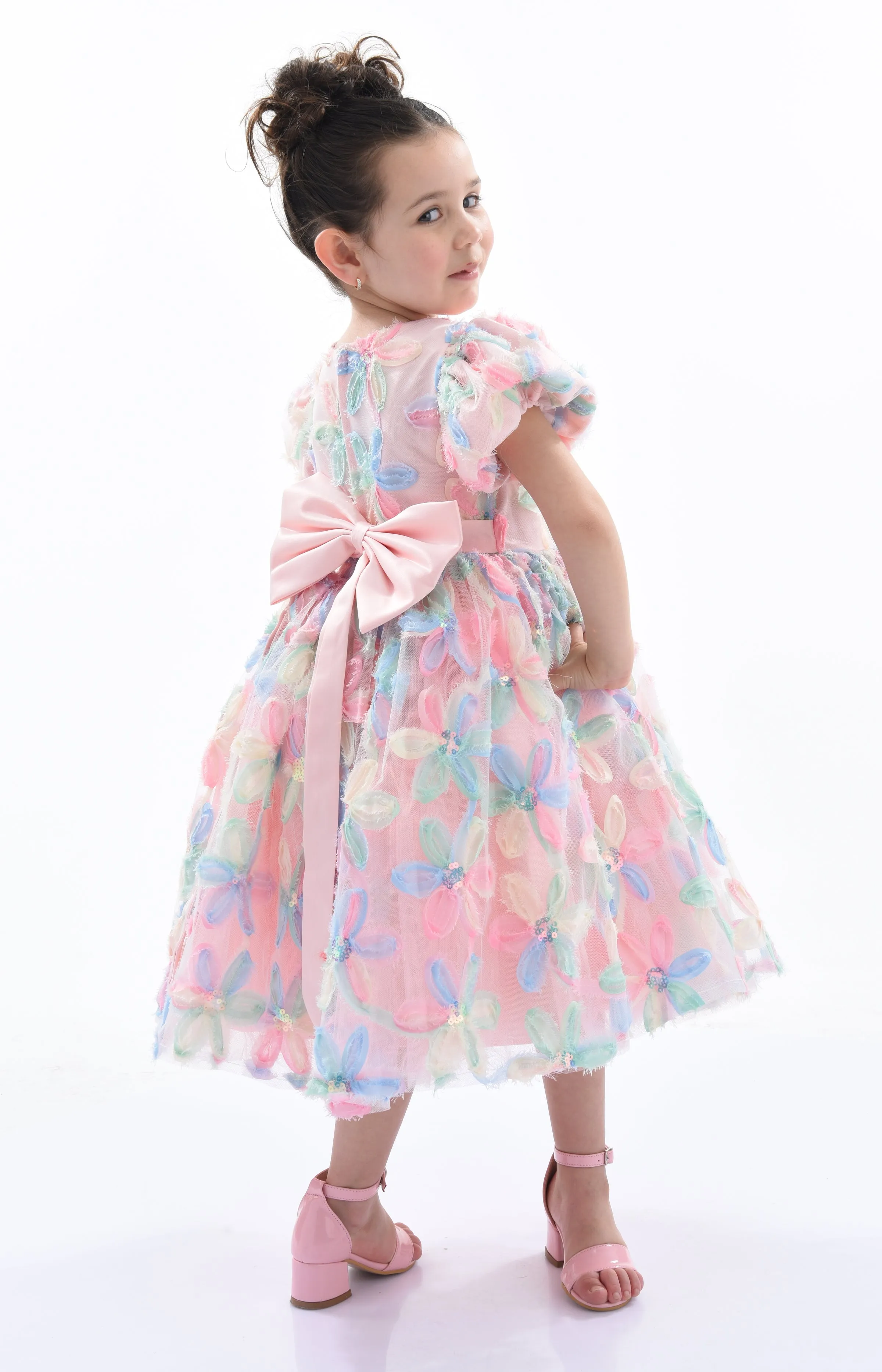 Peach Daisy Party Dress