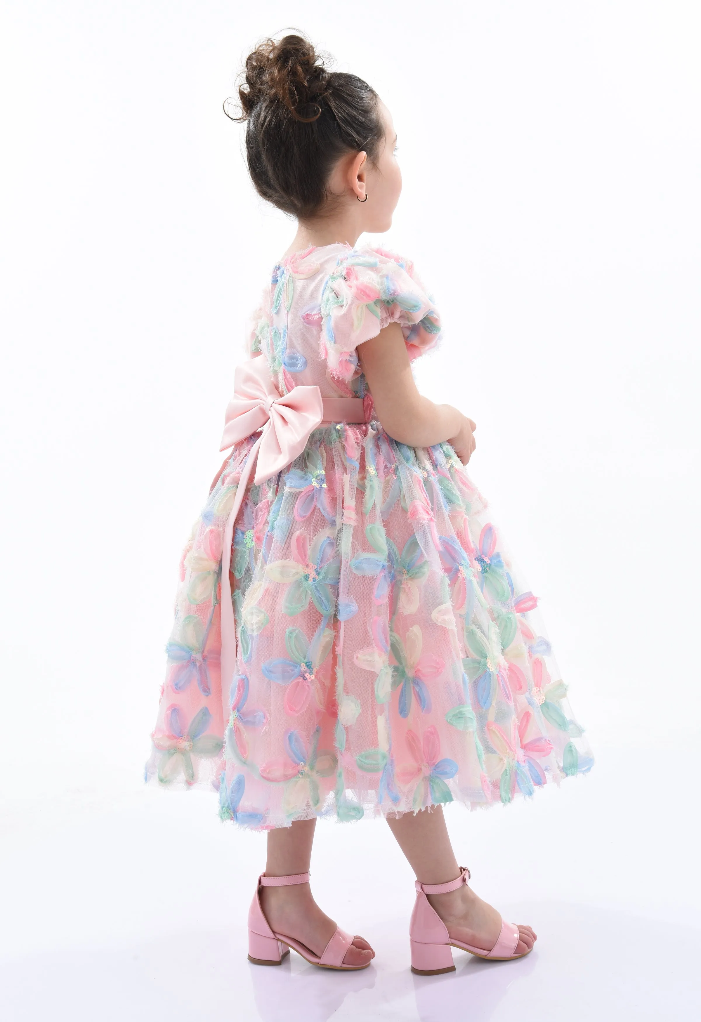 Peach Daisy Party Dress