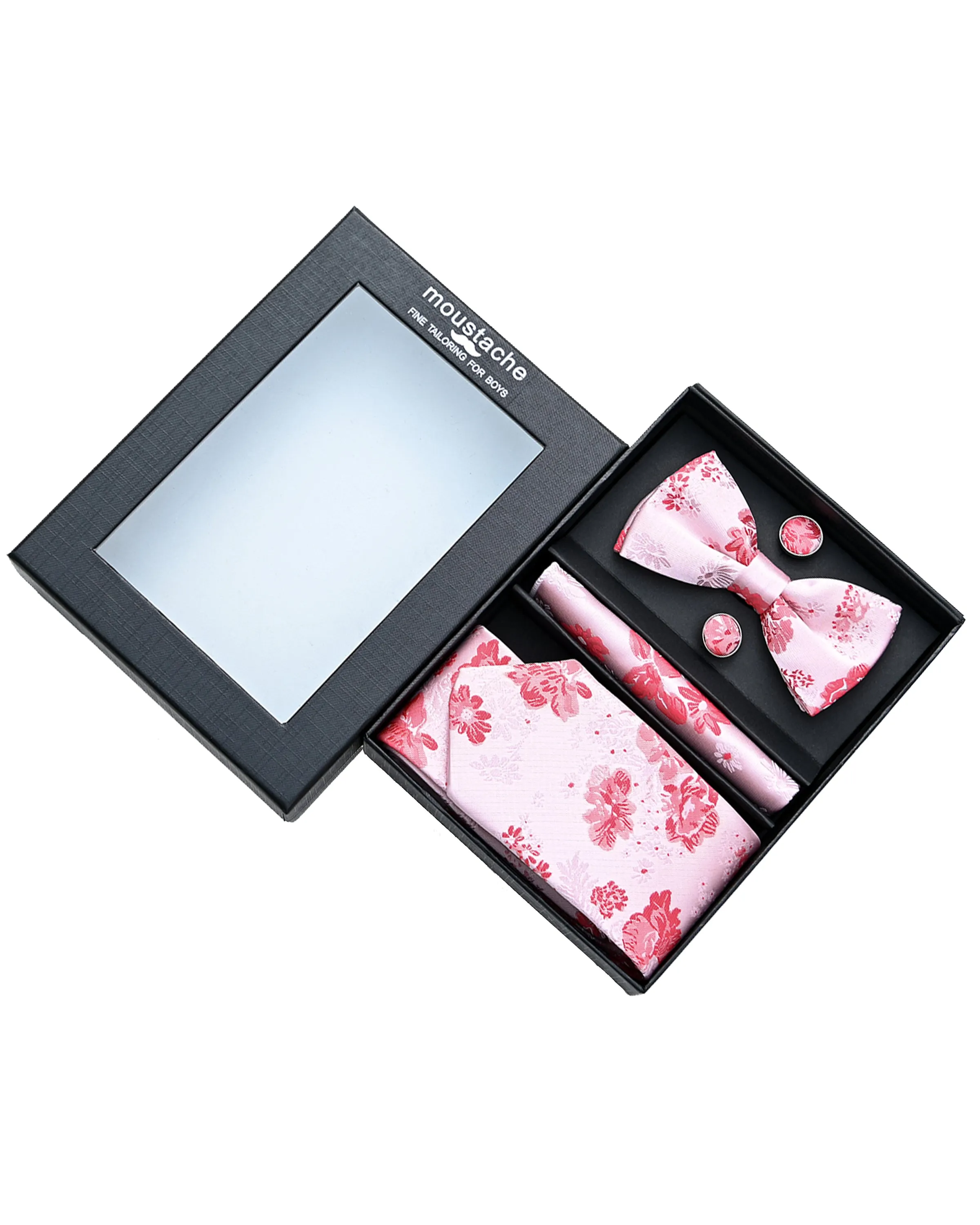 Pink Floral Tie Set