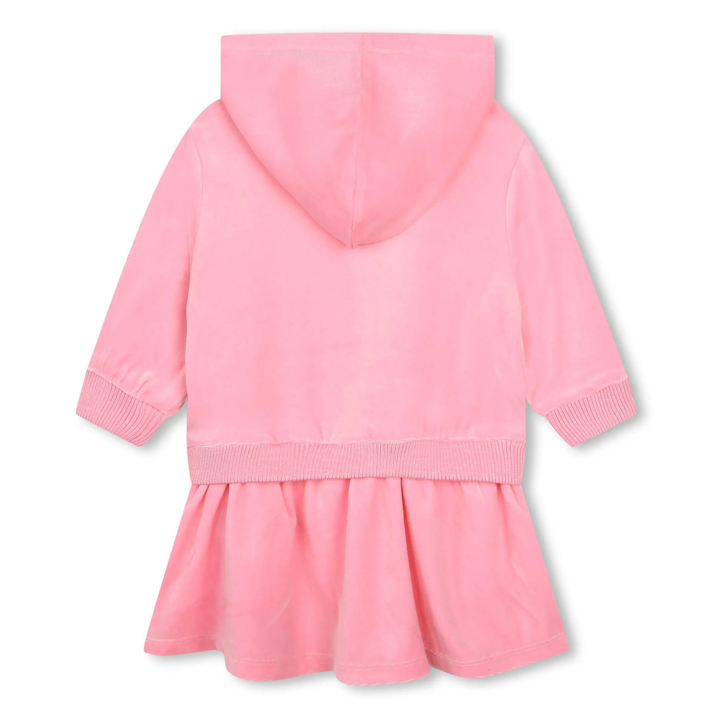 Pink Rainbow Hooded Velvet Dress