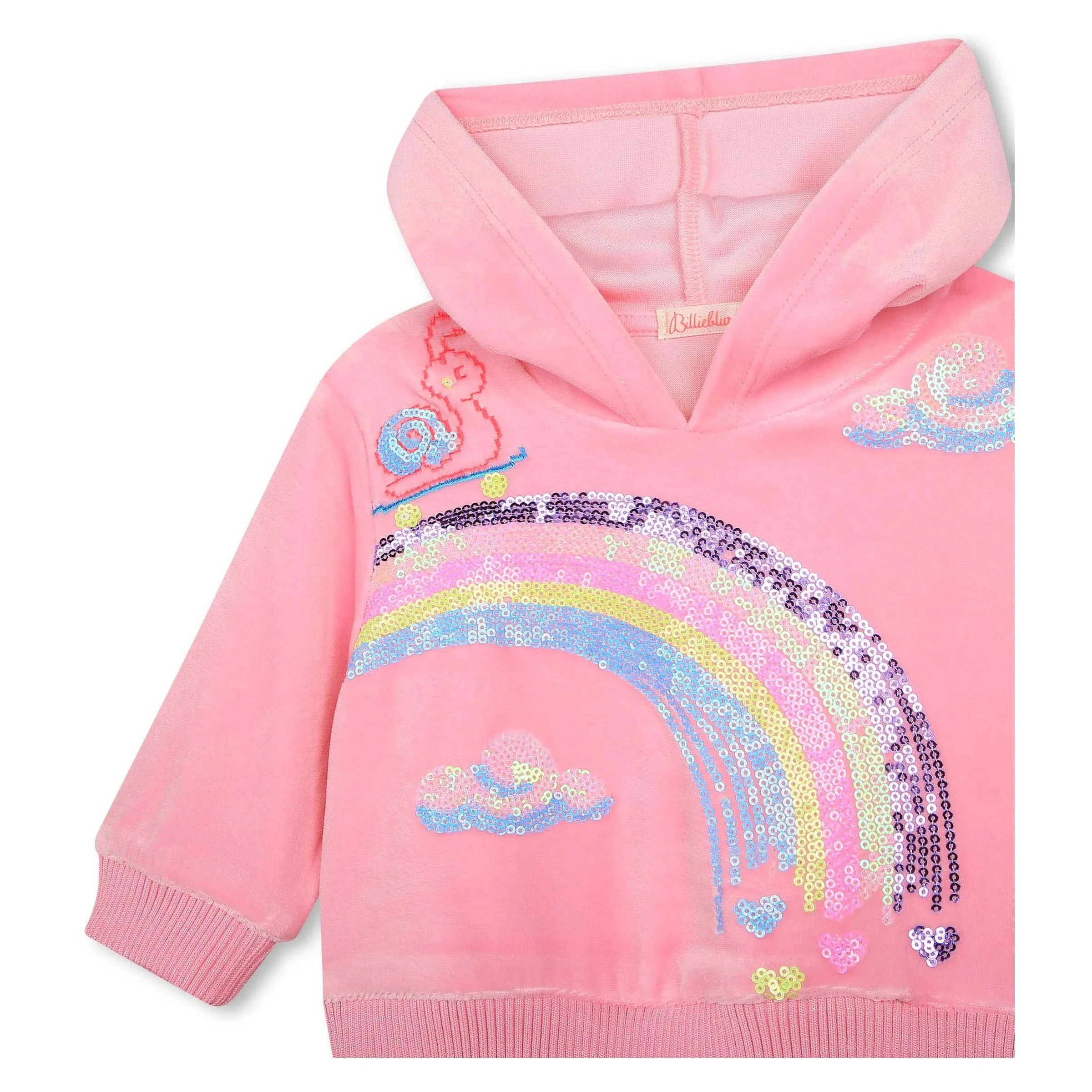 Pink Rainbow Hooded Velvet Dress