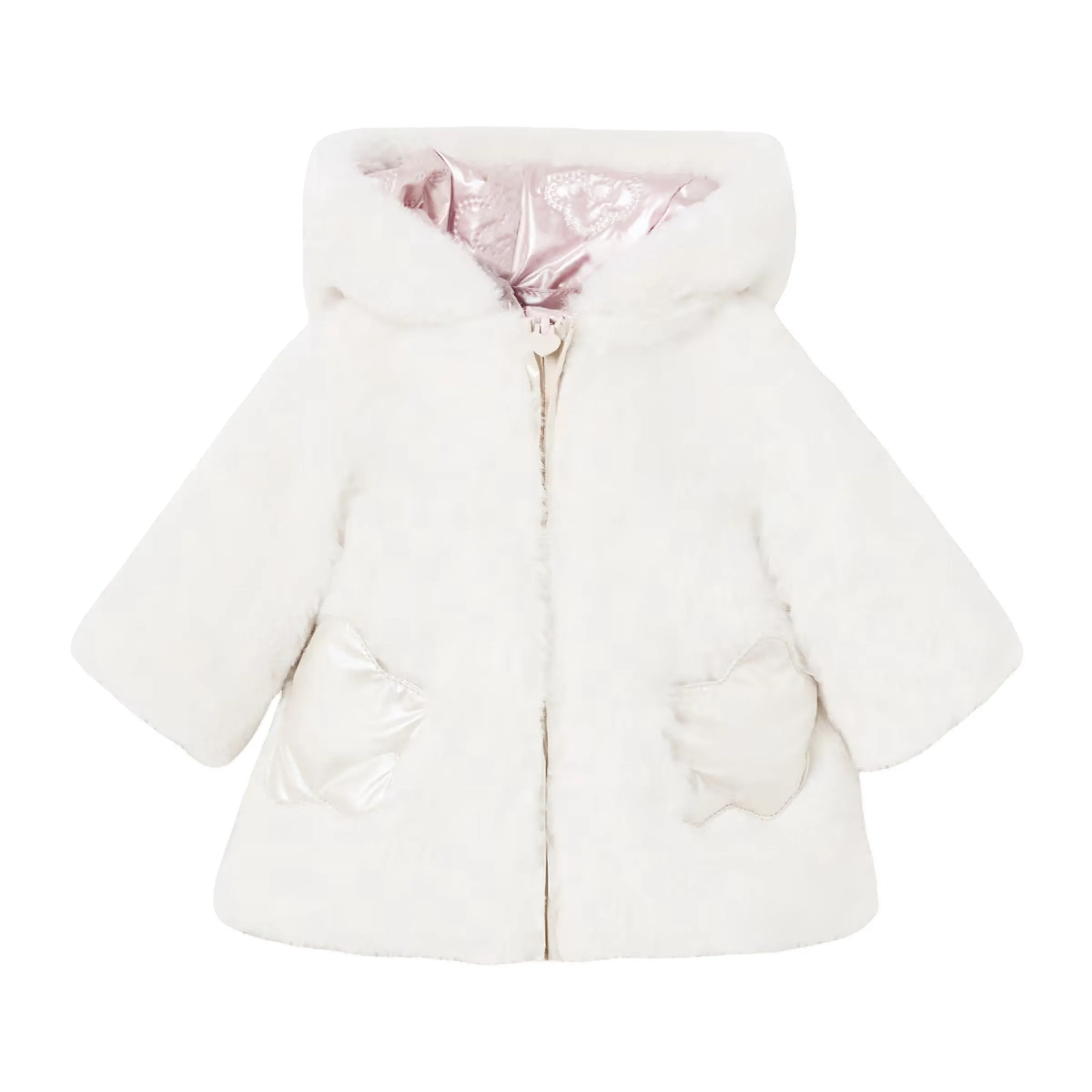 Pink Reversible Puffer Faux Fur Coat