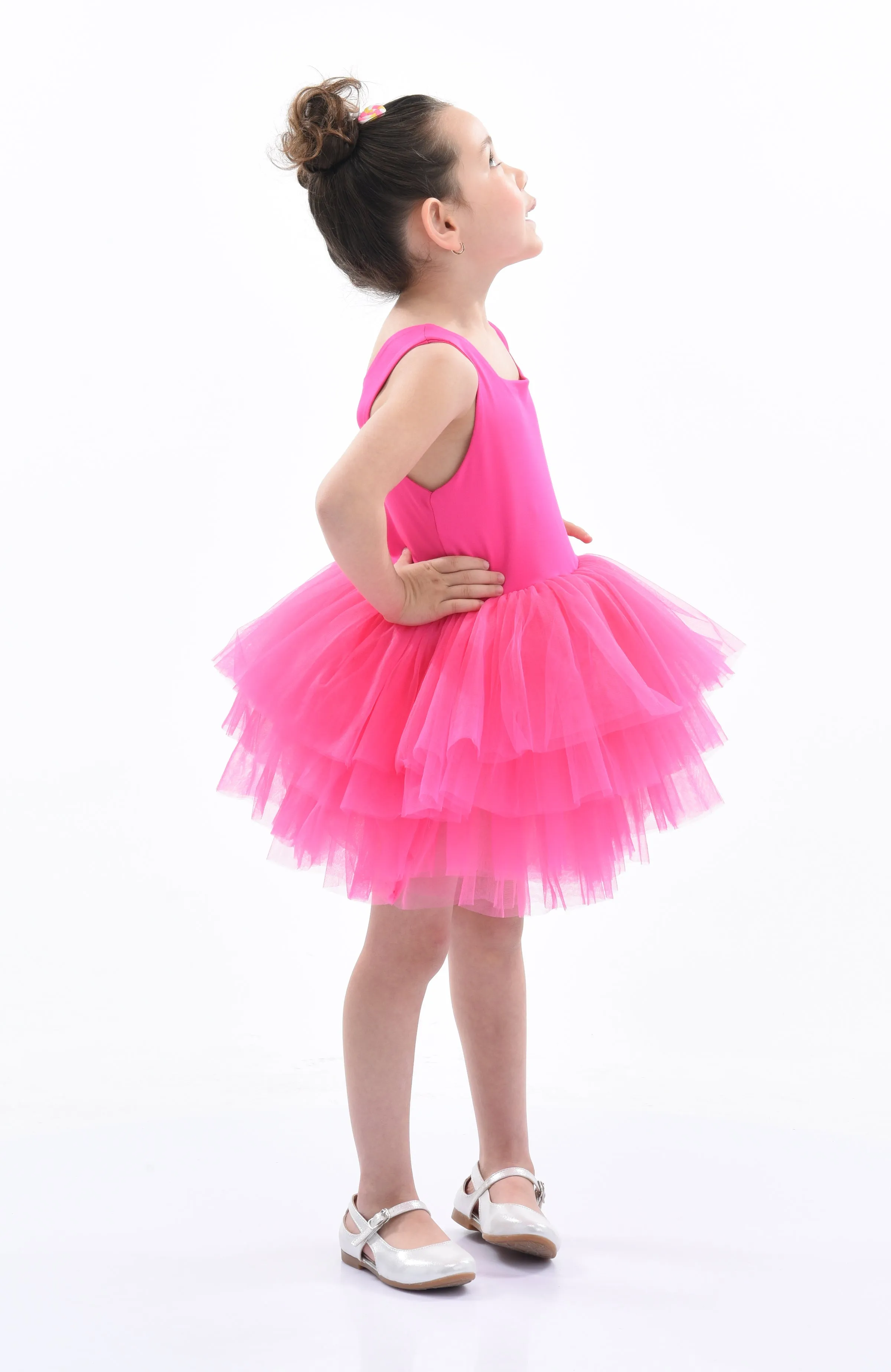 Pink Rouge Solid Tutu Dress
