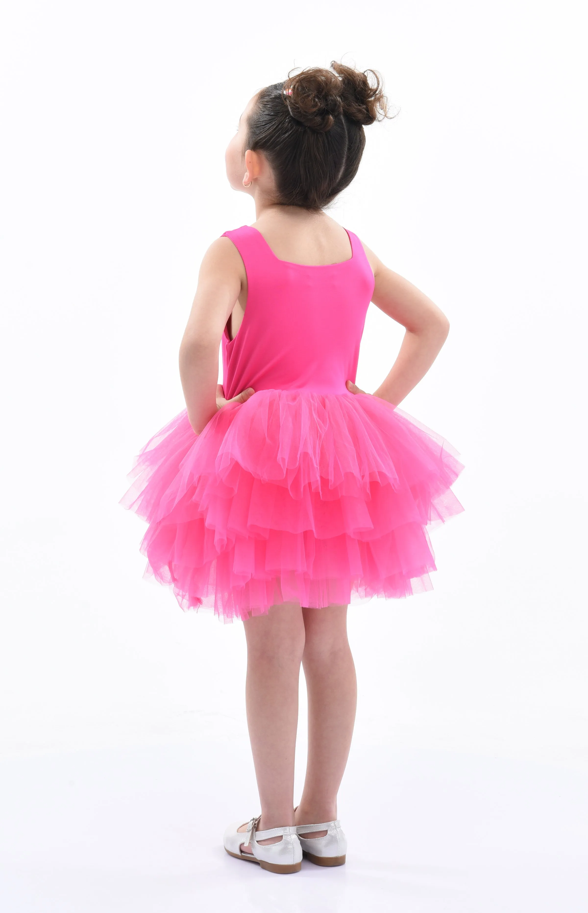 Pink Rouge Solid Tutu Dress