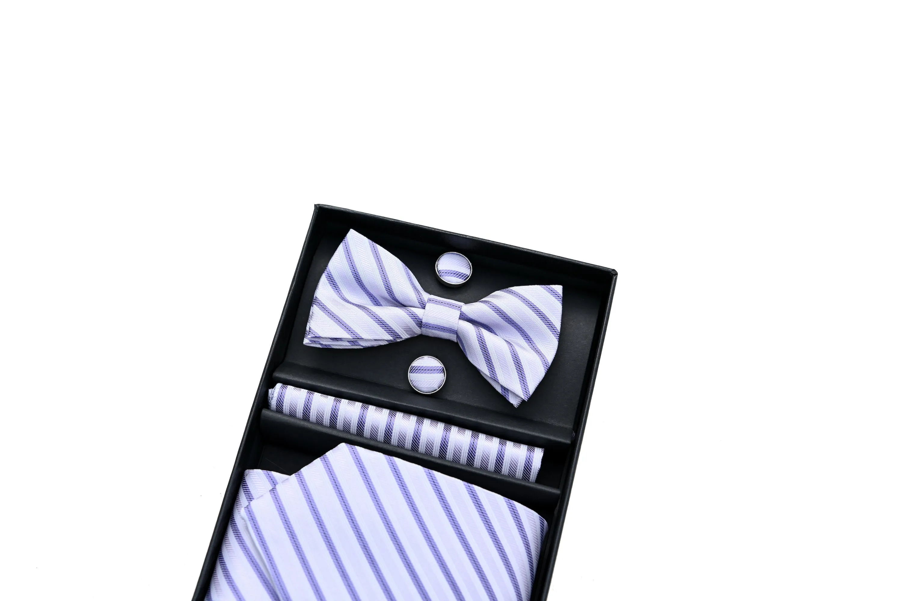 Purple Striped Bowtie Set