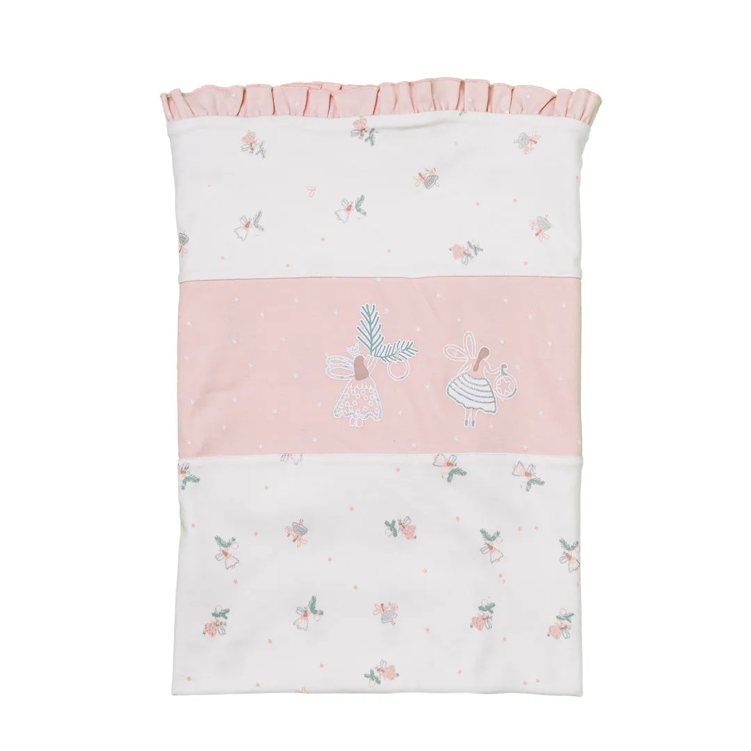 White & Pink Baby Blanket