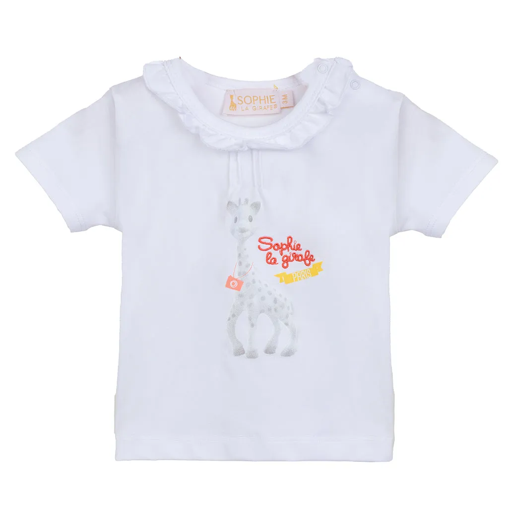 White Giraffe Ruffle T-Shirt