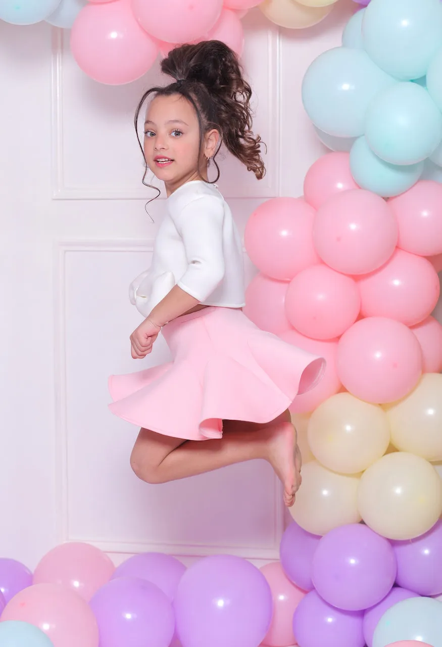 White Jessica Bow Applique Outfit