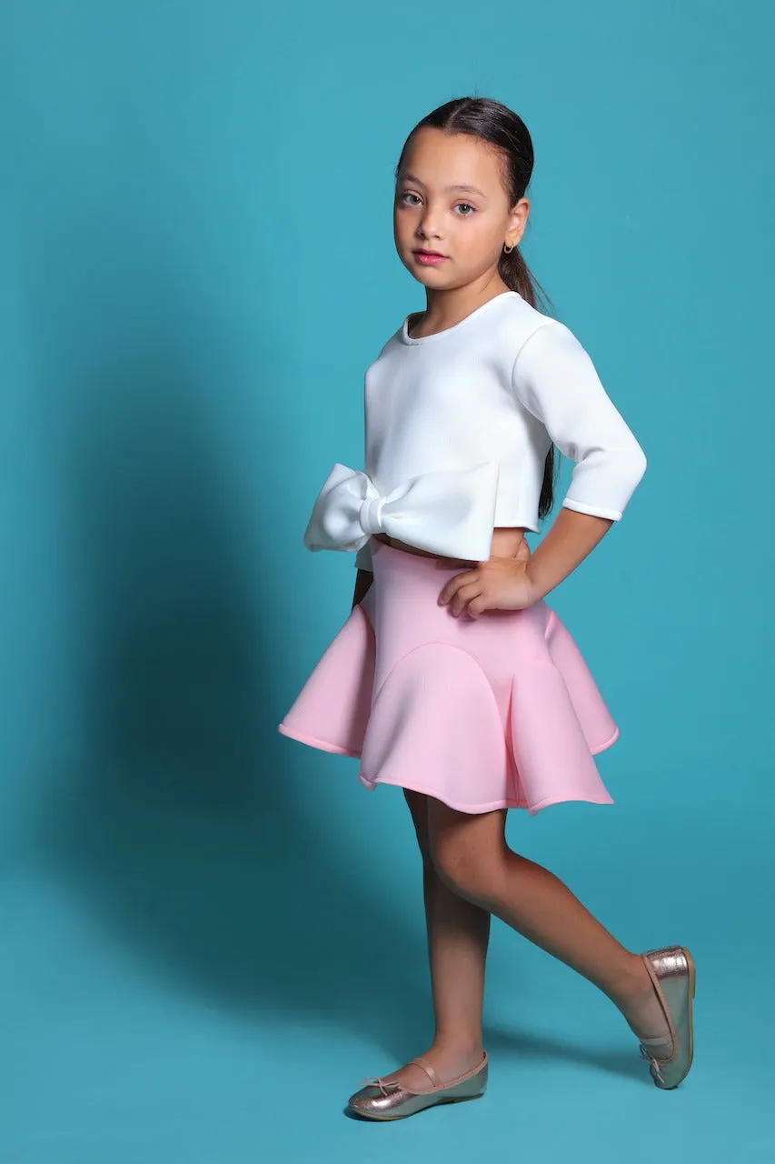White Jessica Bow Applique Outfit