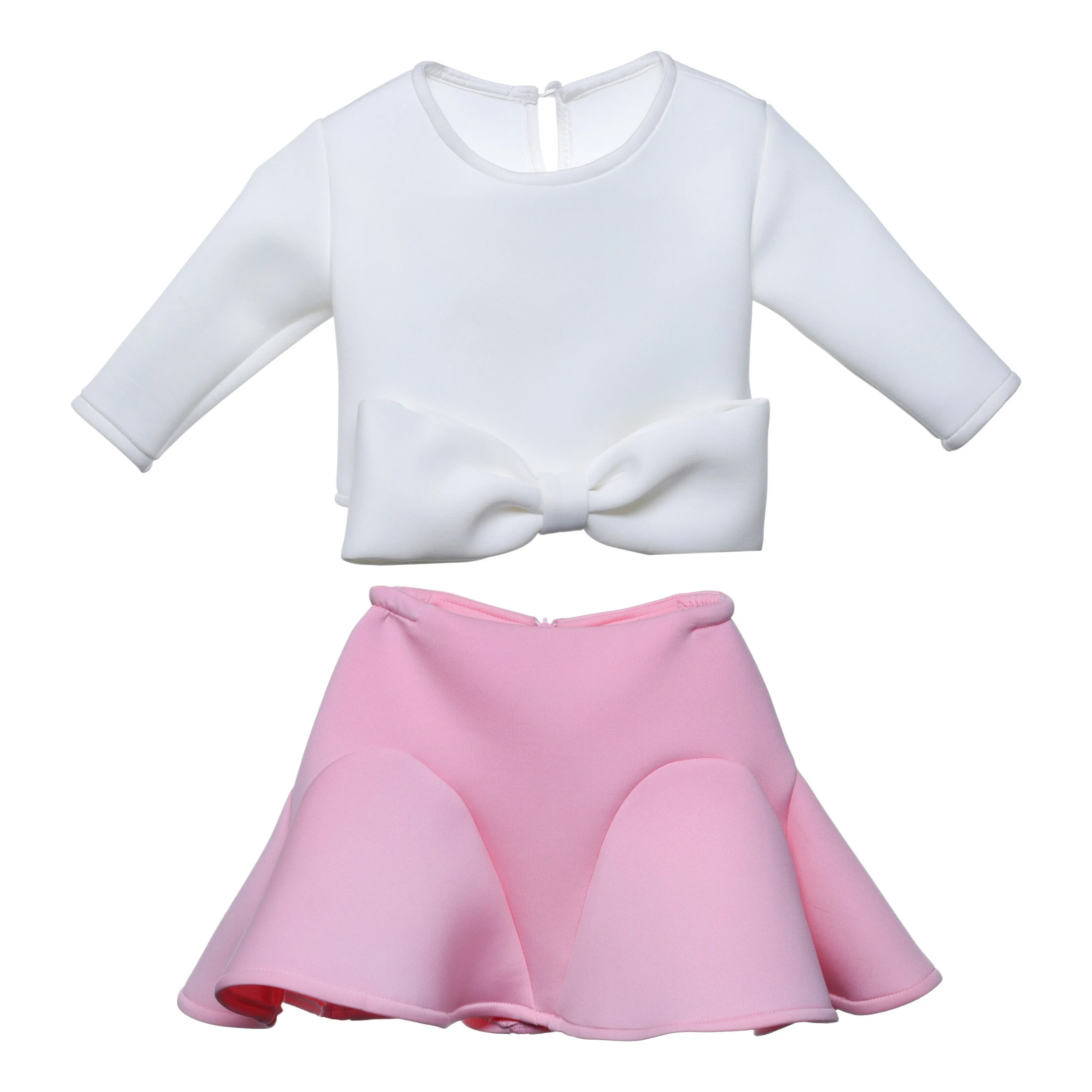 White Jessica Bow Applique Outfit