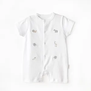 White Little King Animal Romper