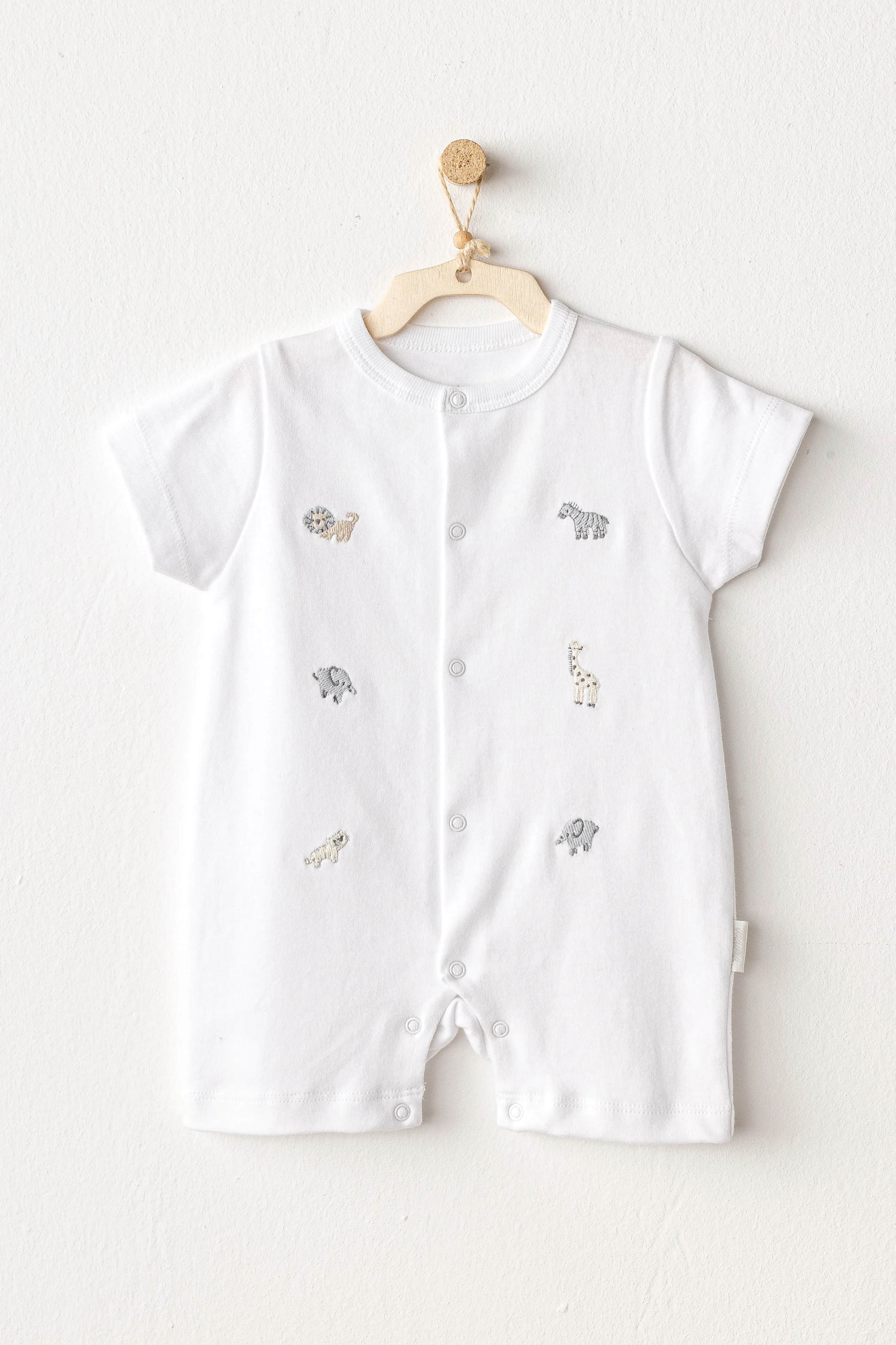 White Little King Animal Romper