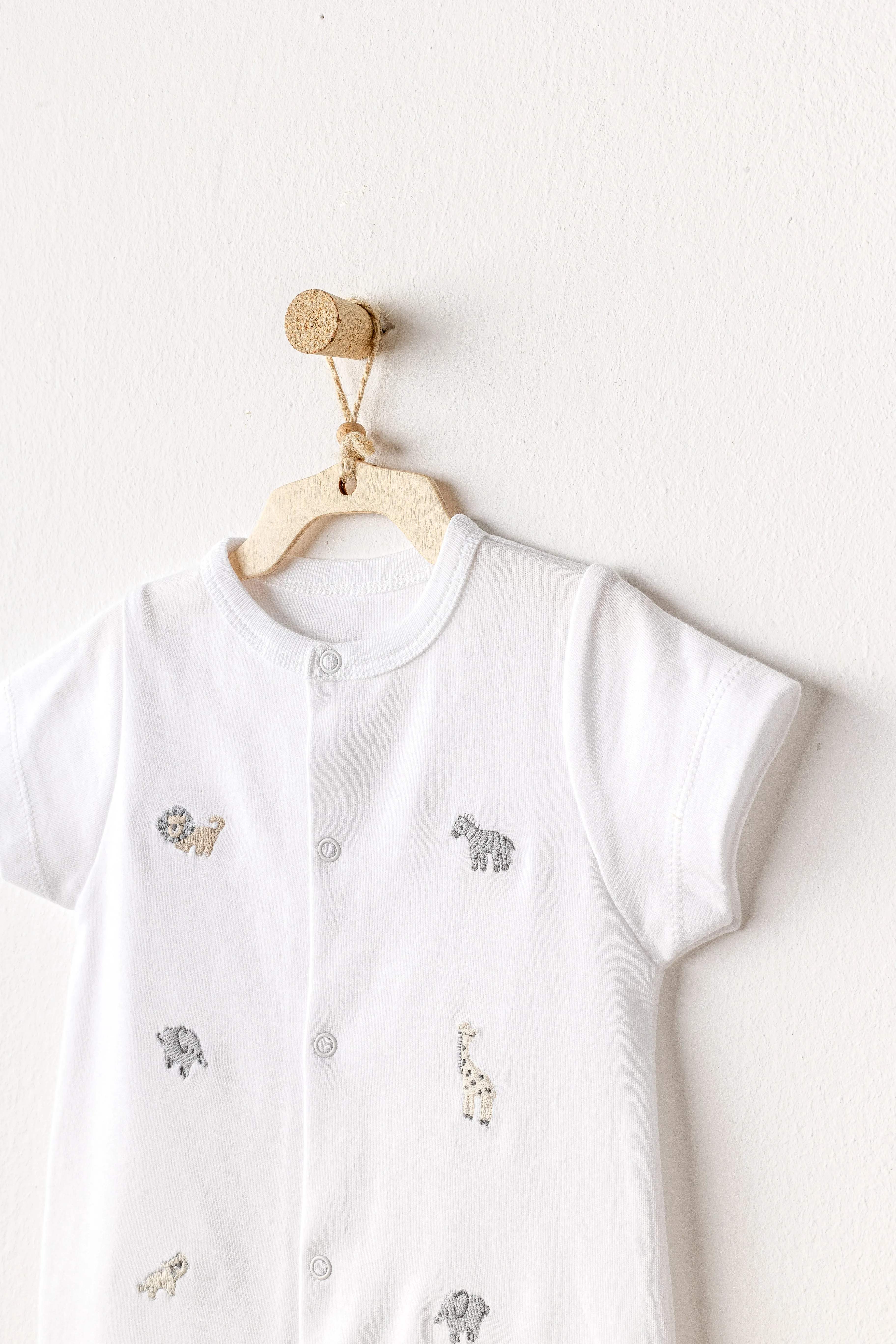 White Little King Animal Romper