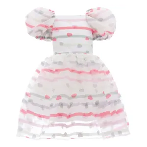 White Puffer Sleeve Party Dress