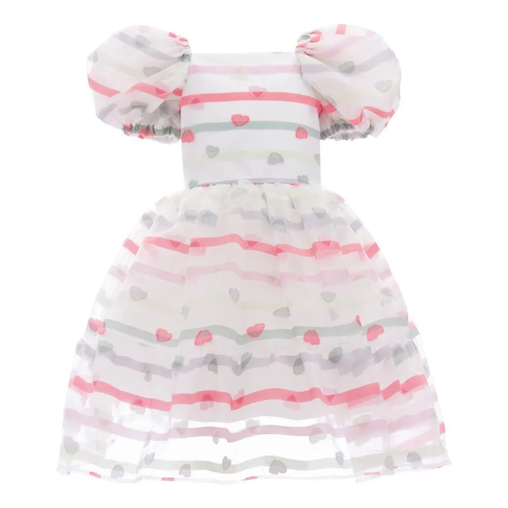 White Puffer Sleeve Party Dress