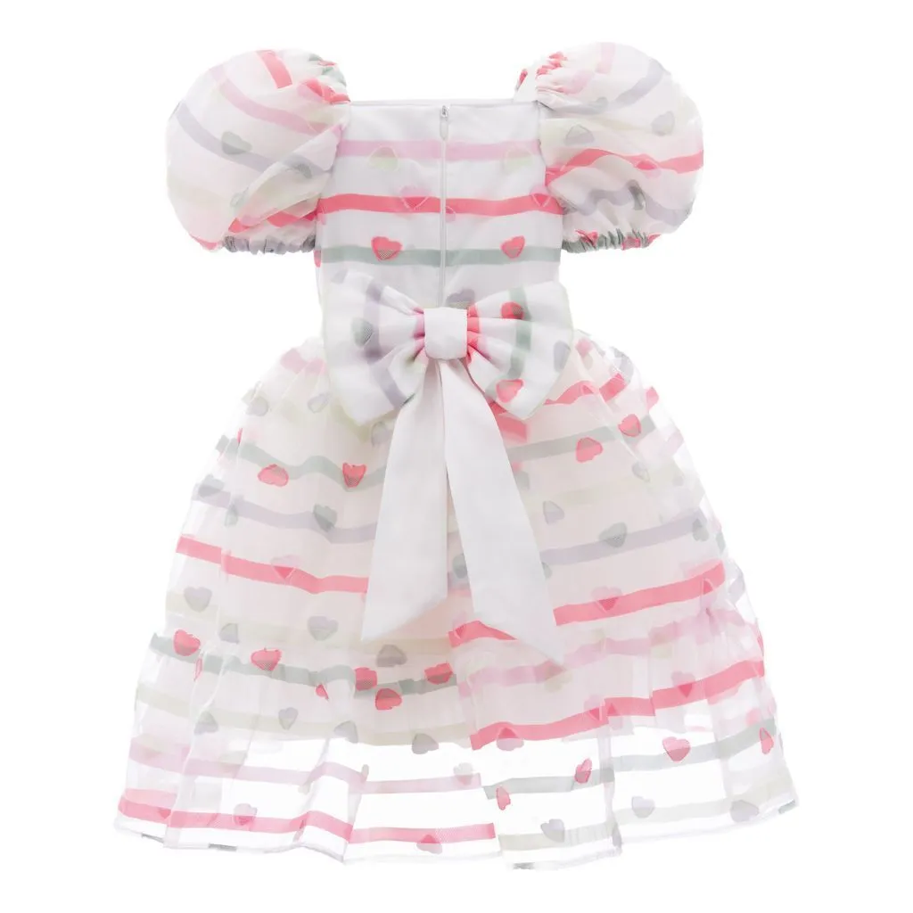 White Puffer Sleeve Party Dress